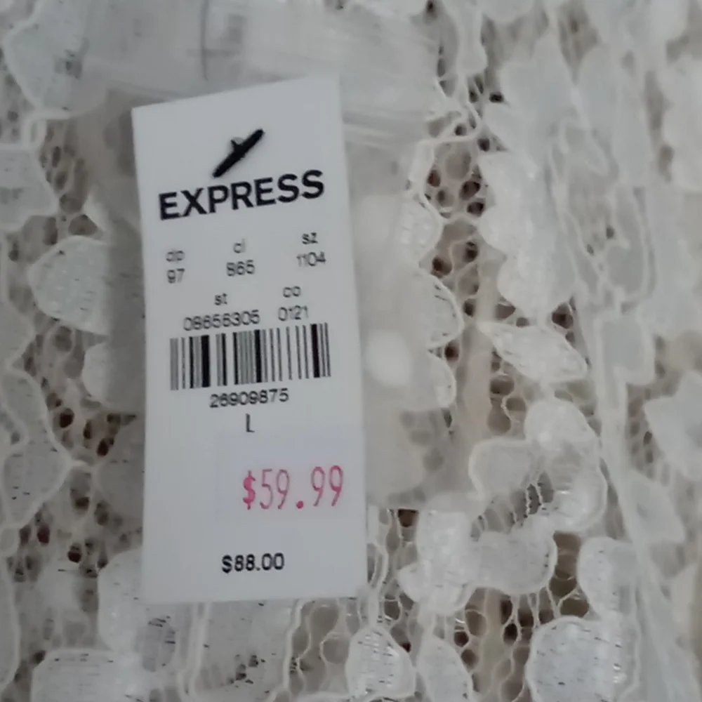 Women's Express Lace puffed sleeve blouse with seperste camisole. L - Picture 2 of 7